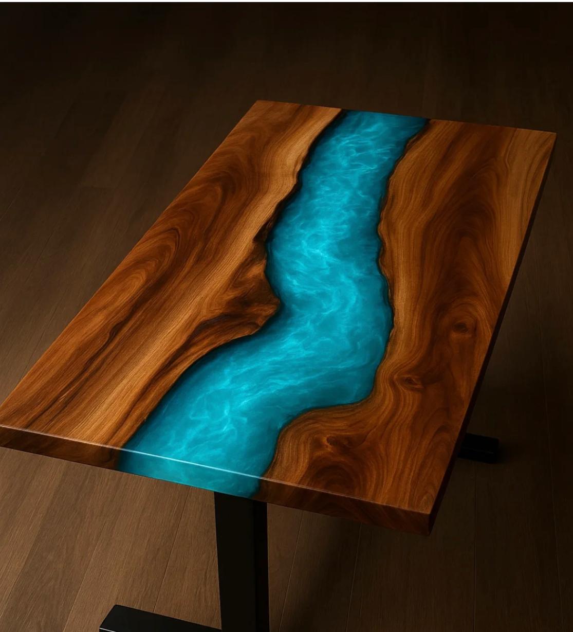 Muebles en madera y resina epóxica a la medida